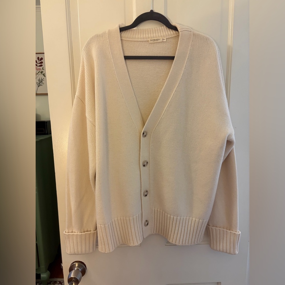 Suitsupply Cream 100% Wool Cardigan